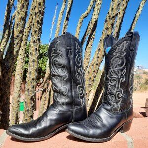 Justin 1408 Men's Classic Black Western Boot size 8.5D